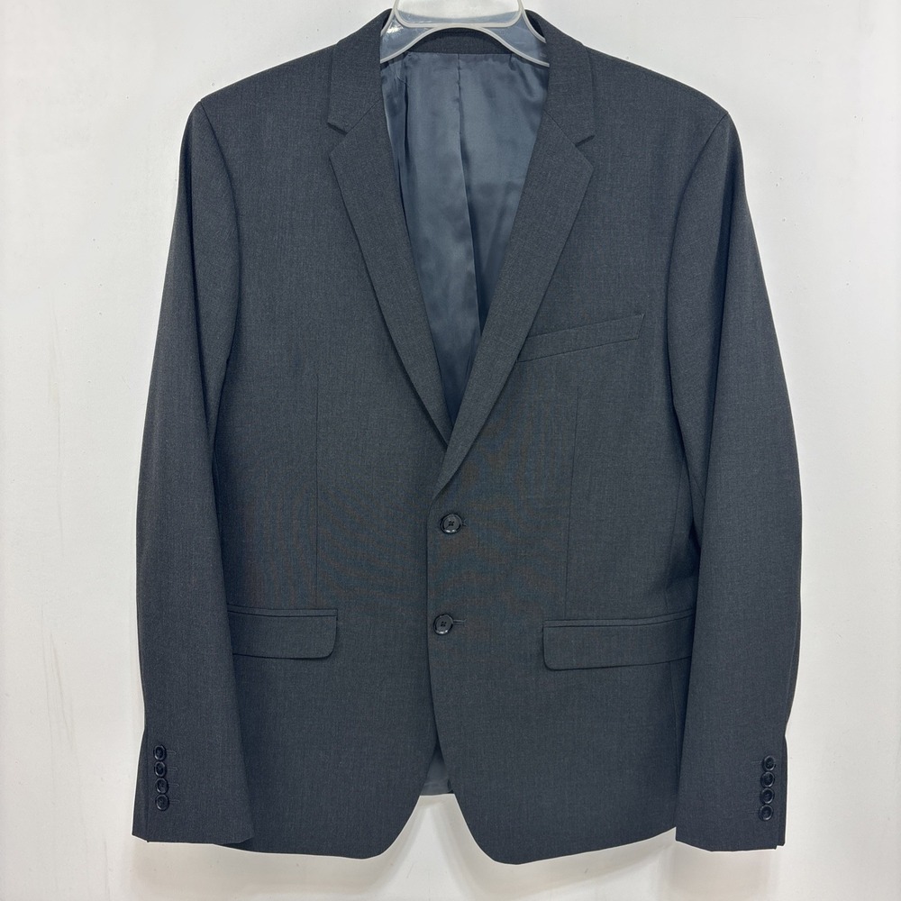 Calvin Klein Men's Infinite Slim Fit Blazer Size L Gray Suit Jacket Two Button‎